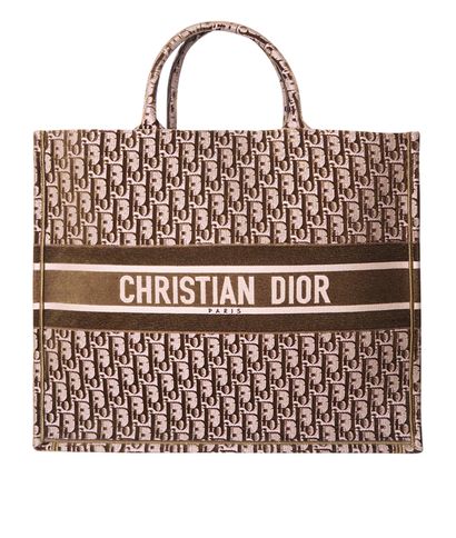 Book Tote L, &pound;1,500, Handbags, Green, Velvet, Front view